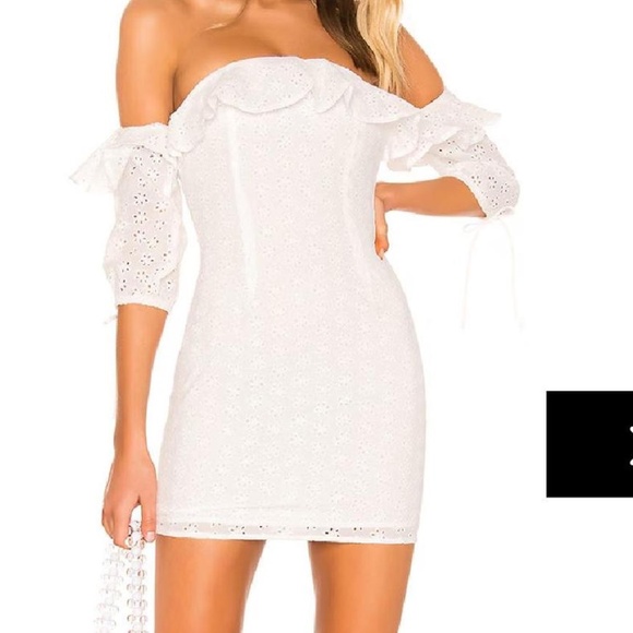 Superdown White Broderie Mini Dress, Never Worn - Picture 1 of 4